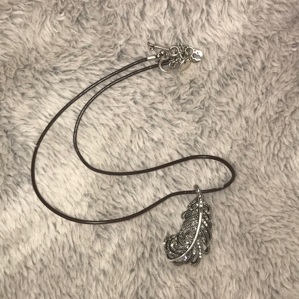 Fossil Feather Necklace